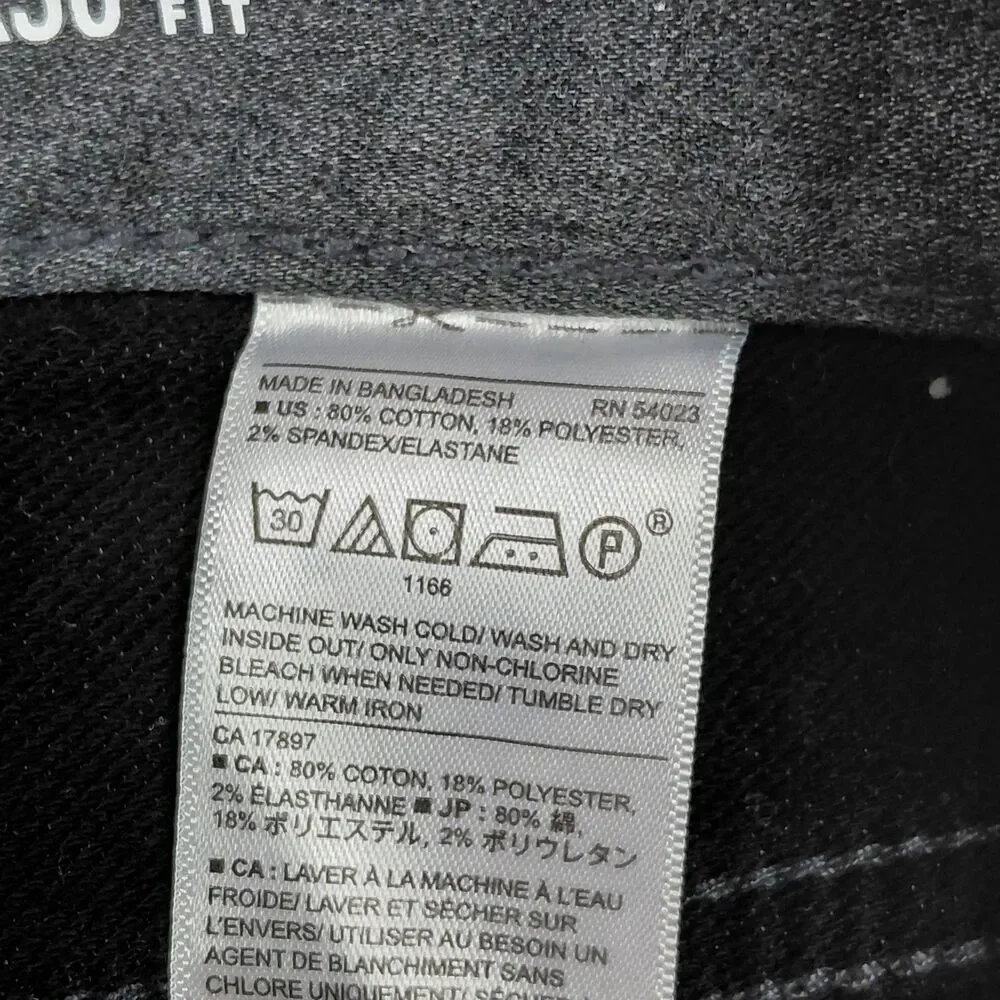 NEW Banana Republic Travel Jean Pants Mens 32x30 Dark Grey Athletic Fit 5 Pocket